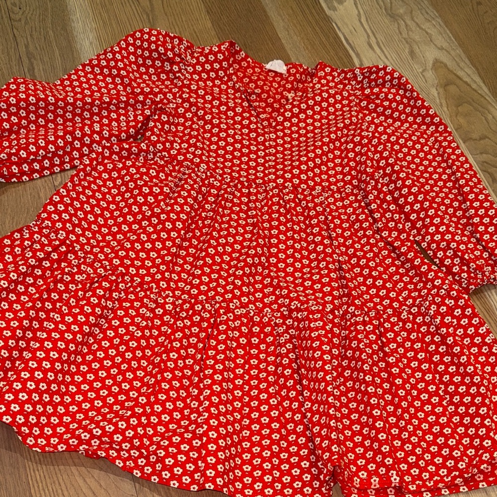 Crewcuts Tiered Puff Sleeve Floral Dress